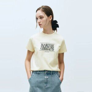 Marithé François Girbaud Paris Logo T-Shirt Cream Graphic Tee